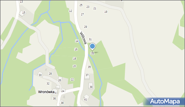 Skawinki, Willowa, 33, mapa Skawinki
