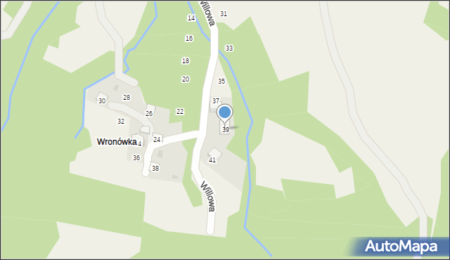 Skawinki, Willowa, 39, mapa Skawinki