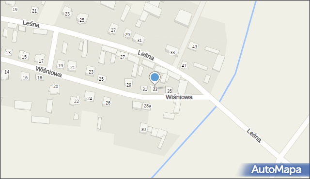 Skibniew-Podawce, Wiśniowa, 33, mapa Skibniew-Podawce