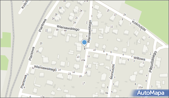 Skierniewice, Wieniawskiego Henryka, 8, mapa Skierniewic