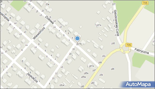 Skierniewice, Wiklinowa, 22, mapa Skierniewic