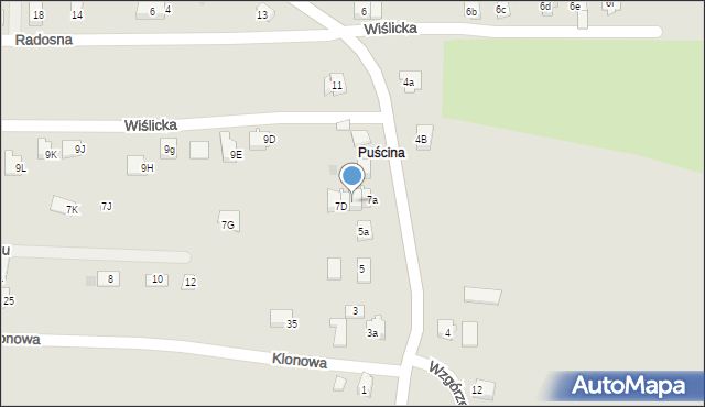 Skoczów, Wiślicka, 7c, mapa Skoczów