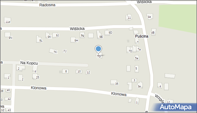 Skoczów, Wiślicka, 7G, mapa Skoczów