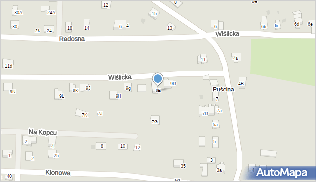 Skoczów, Wiślicka, 9E, mapa Skoczów