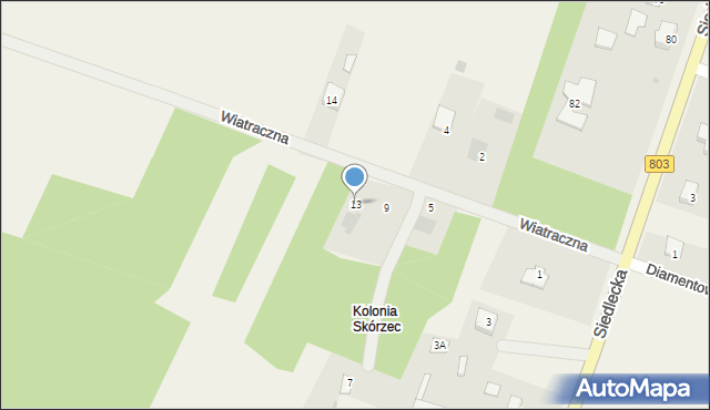 Skórzec, Wiatraczna, 13, mapa Skórzec