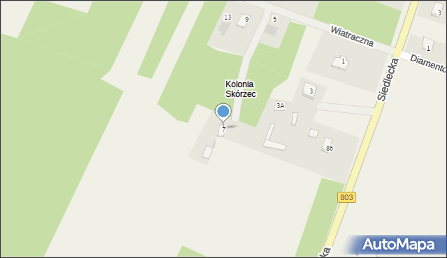 Skórzec, Wiatraczna, 7, mapa Skórzec