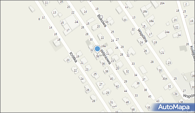 Skórzewo, Wiśniowa, 34, mapa Skórzewo