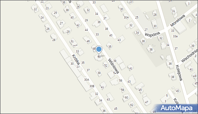 Skórzewo, Wiśniowa, 50, mapa Skórzewo