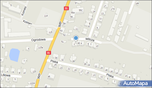 Słubice, Wilcza, 2, mapa Słubice