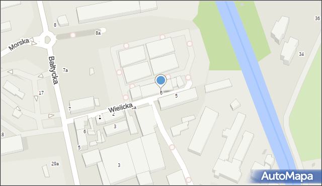 Słupsk, Wielicka, 6, mapa Słupska