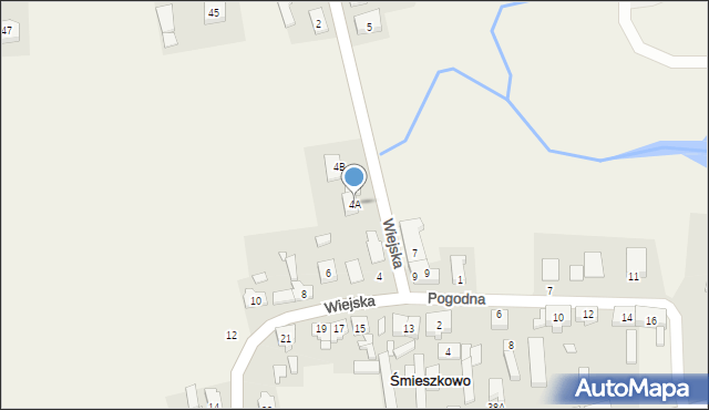 Śmieszkowo, Wiejska, 4A, mapa Śmieszkowo