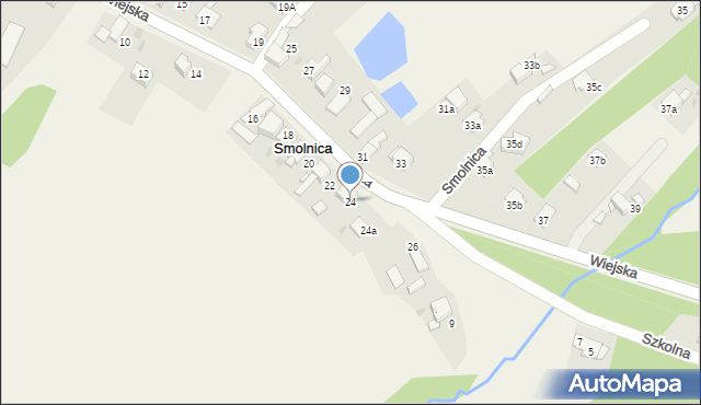 Smolnica, Wiejska, 24, mapa Smolnica