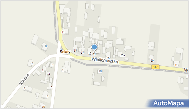 Śniaty, Wielichowska, 21, mapa Śniaty