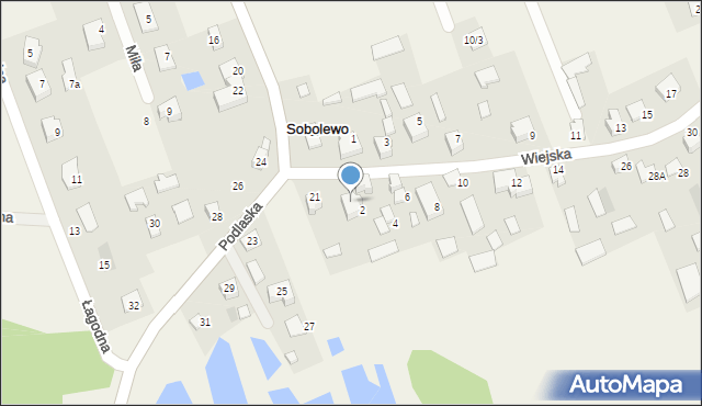 Sobolewo, Wiejska, 2A, mapa Sobolewo