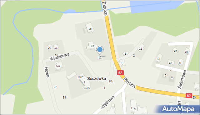Soczewka, Wierzbowa, 12, mapa Soczewka