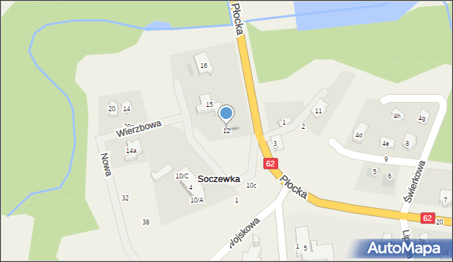 Soczewka, Wierzbowa, 15a, mapa Soczewka