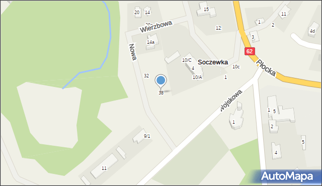 Soczewka, Wierzbowa, 38, mapa Soczewka