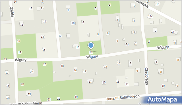 Sokolniki-Las, Wigury Stanisława, inż. pil., 11, mapa Sokolniki-Las