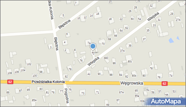 Sokołów Podlaski, Wiejska, 72, mapa Sokołów Podlaski
