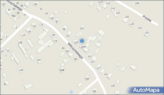Sokołów Podlaski, Wilczyńskiego, 107, mapa Sokołów Podlaski