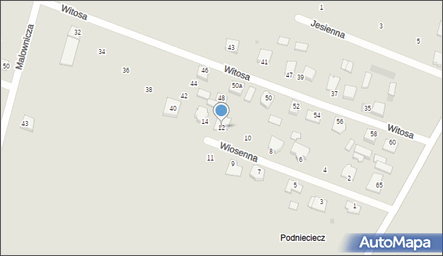 Sokołów Podlaski, Wiosenna, 12, mapa Sokołów Podlaski