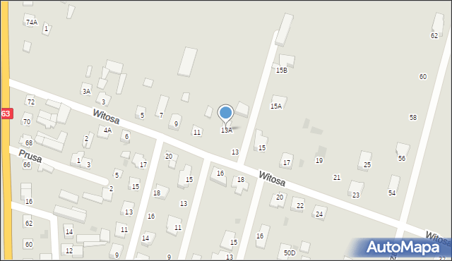 Sokołów Podlaski, Witosa Wincentego, 13A, mapa Sokołów Podlaski
