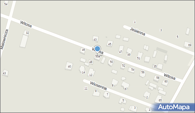 Sokołów Podlaski, Witosa Wincentego, 50a, mapa Sokołów Podlaski