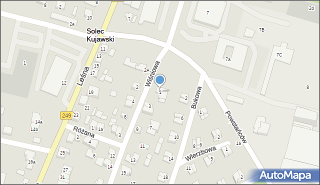 Solec Kujawski, Wiśniowa, 1, mapa Solec Kujawski