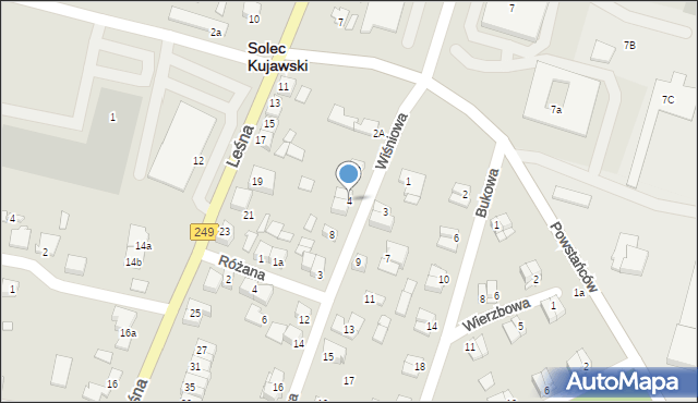 Solec Kujawski, Wiśniowa, 4, mapa Solec Kujawski