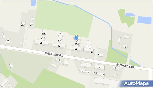 Sośnie, Wielkopolska, 12A, mapa Sośnie