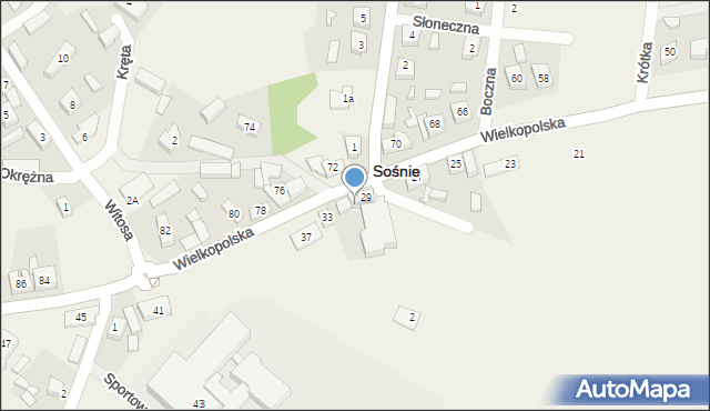 Sośnie, Wielkopolska, 31, mapa Sośnie