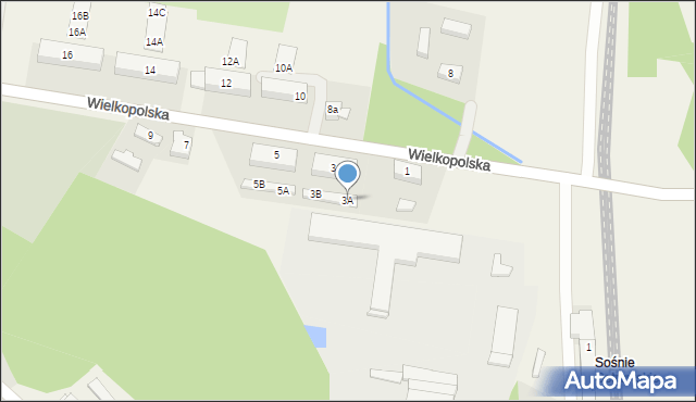 Sośnie, Wielkopolska, 3A, mapa Sośnie