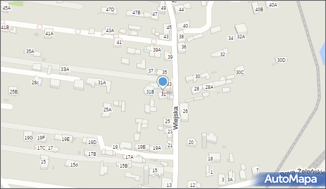 Sosnowiec, Wiejska, 31, mapa Sosnowca