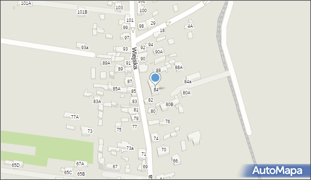 Sosnowiec, Wiejska, 84, mapa Sosnowca