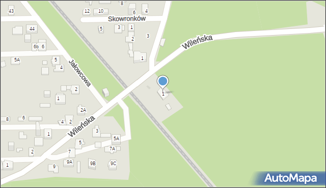 Sosnowiec, Wileńska, 1, mapa Sosnowca