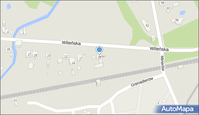 Sosnowiec, Wileńska, 15, mapa Sosnowca