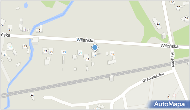 Sosnowiec, Wileńska, 17, mapa Sosnowca