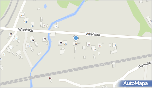 Sosnowiec, Wileńska, 23, mapa Sosnowca