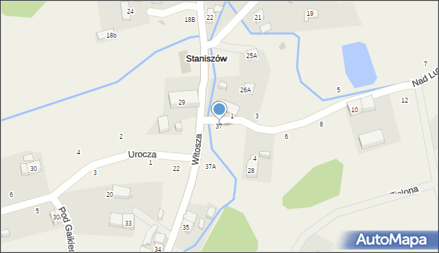 Staniszów, Witosza, 37, mapa Staniszów