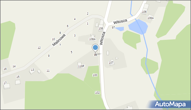 Staniszów, Witosza, 98, mapa Staniszów