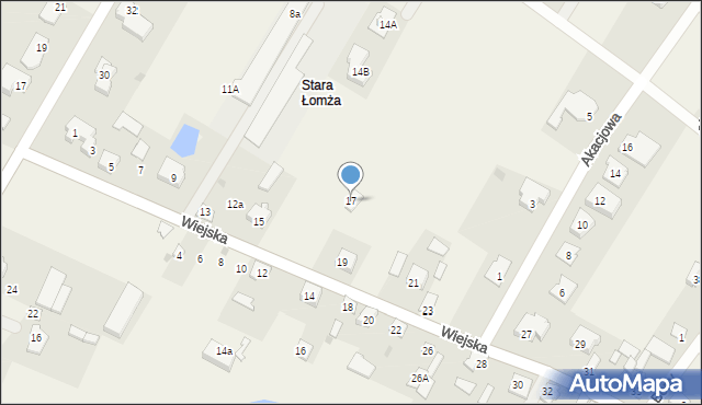 Stara Łomża przy Szosie, Wiejska, 17, mapa Stara Łomża przy Szosie