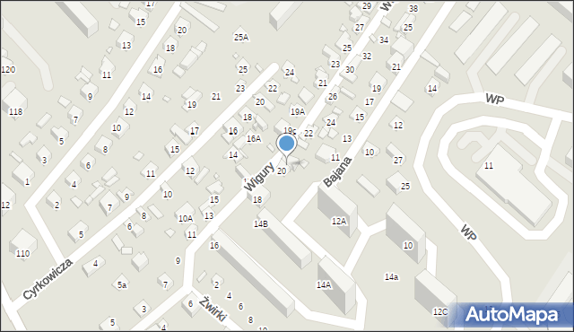 Starachowice, Wigury Stanisława, inż. pil., 20A, mapa Starachowic