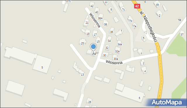 Starachowice, Wiosenna, 15a, mapa Starachowic