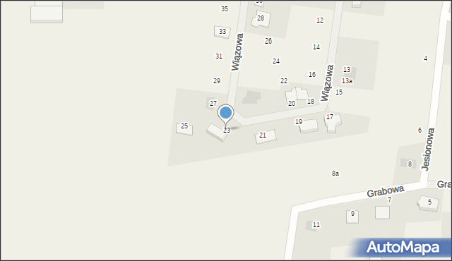 Stare Bielice, Wiązowa, 23, mapa Stare Bielice