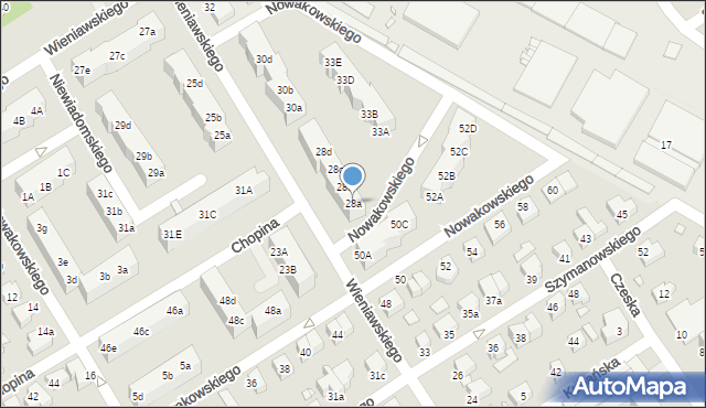 Stargard, Wieniawskiego Henryka, 28a, mapa Stargard