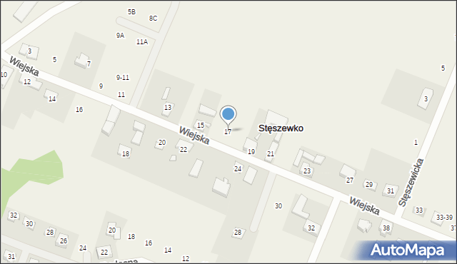 Stęszewko, Wiejska, 17, mapa Stęszewko