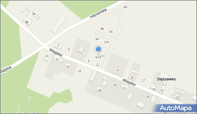 Stęszewko, Wiejska, 9-11, mapa Stęszewko