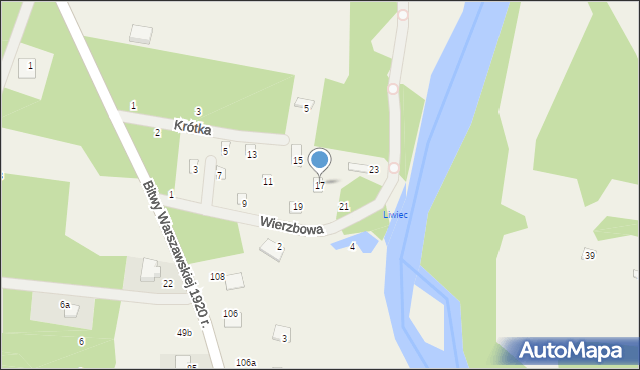 Strachów, Wierzbowa, 17, mapa Strachów