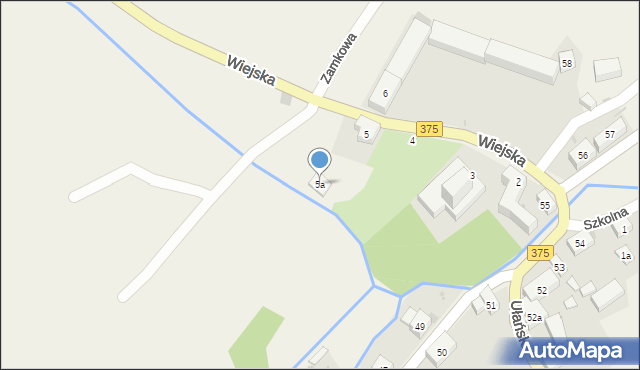 Struga, Wiejska, 5a, mapa Struga