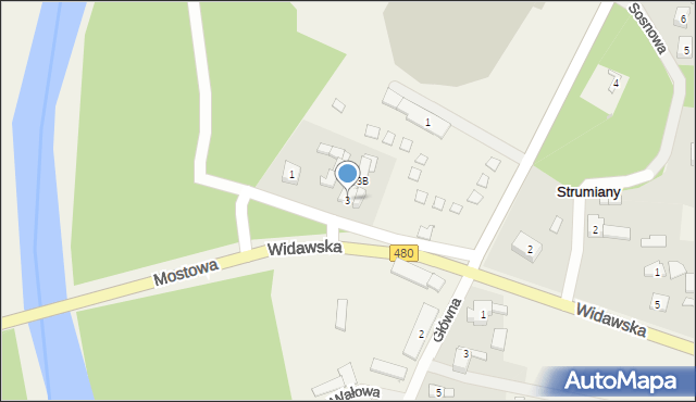 Strumiany, Widawska, 3, mapa Strumiany